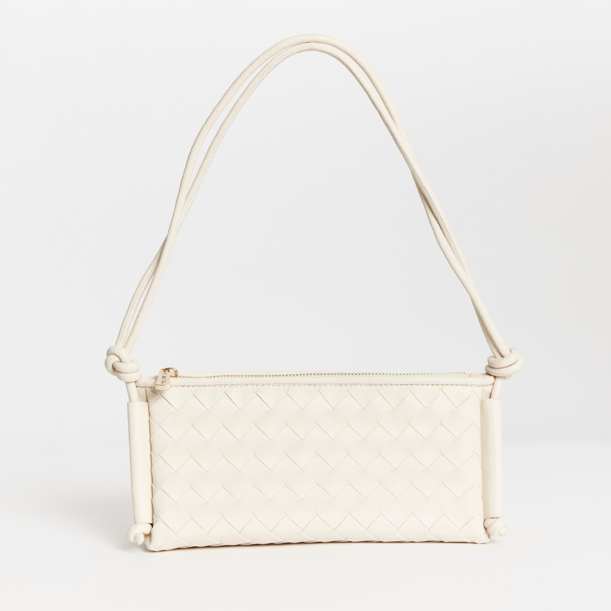 Daniella White Triangular Woven Shoulder Bag – VESTIRSI