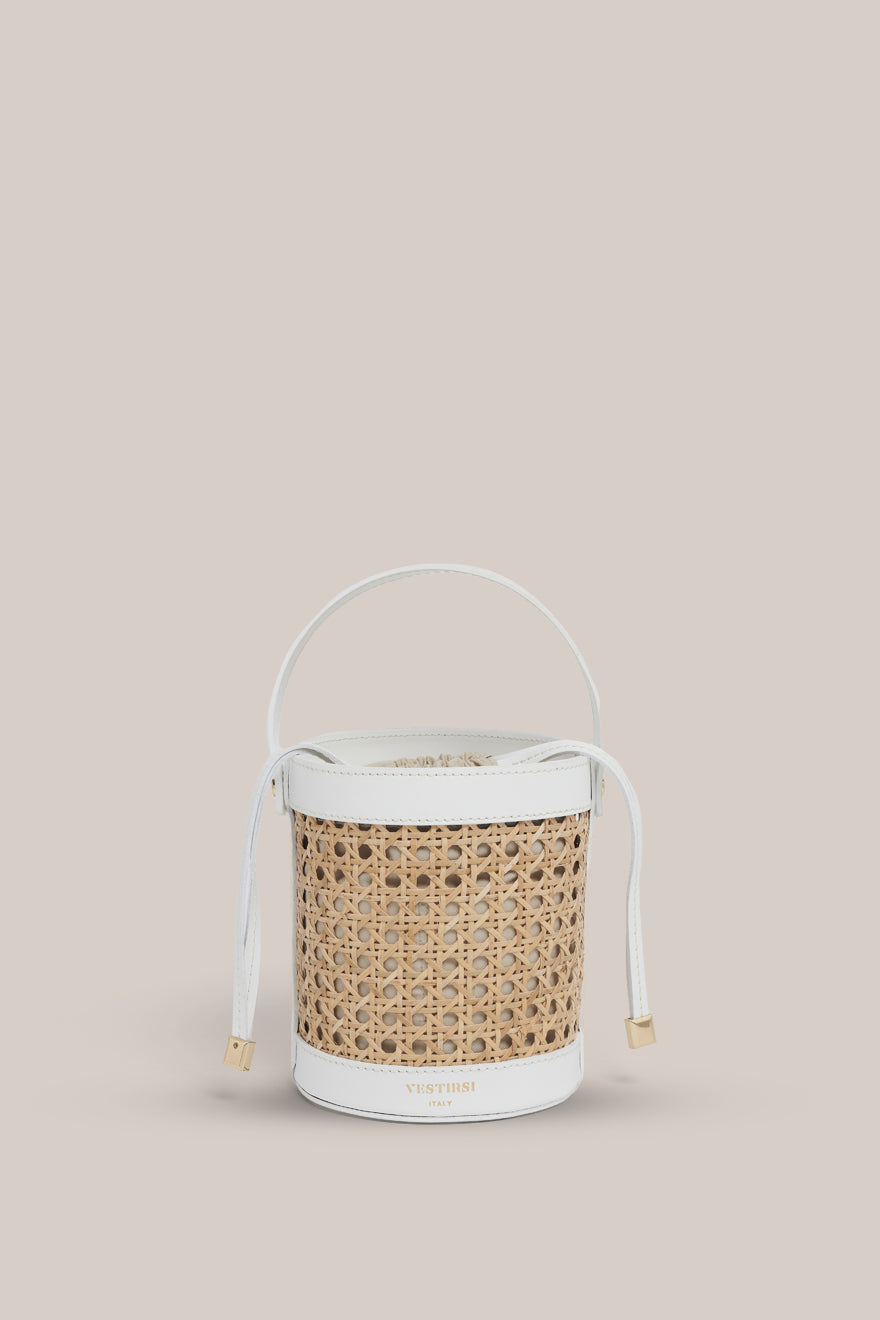 Rattan bag white sale