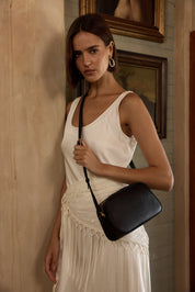 Vera Black Camera Crossbody Bag