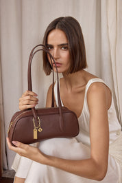 Vera Mahogany Baguette Bag