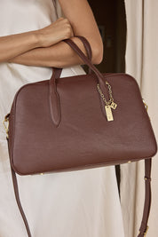 Vera Mahogany Medium Bowler Bag