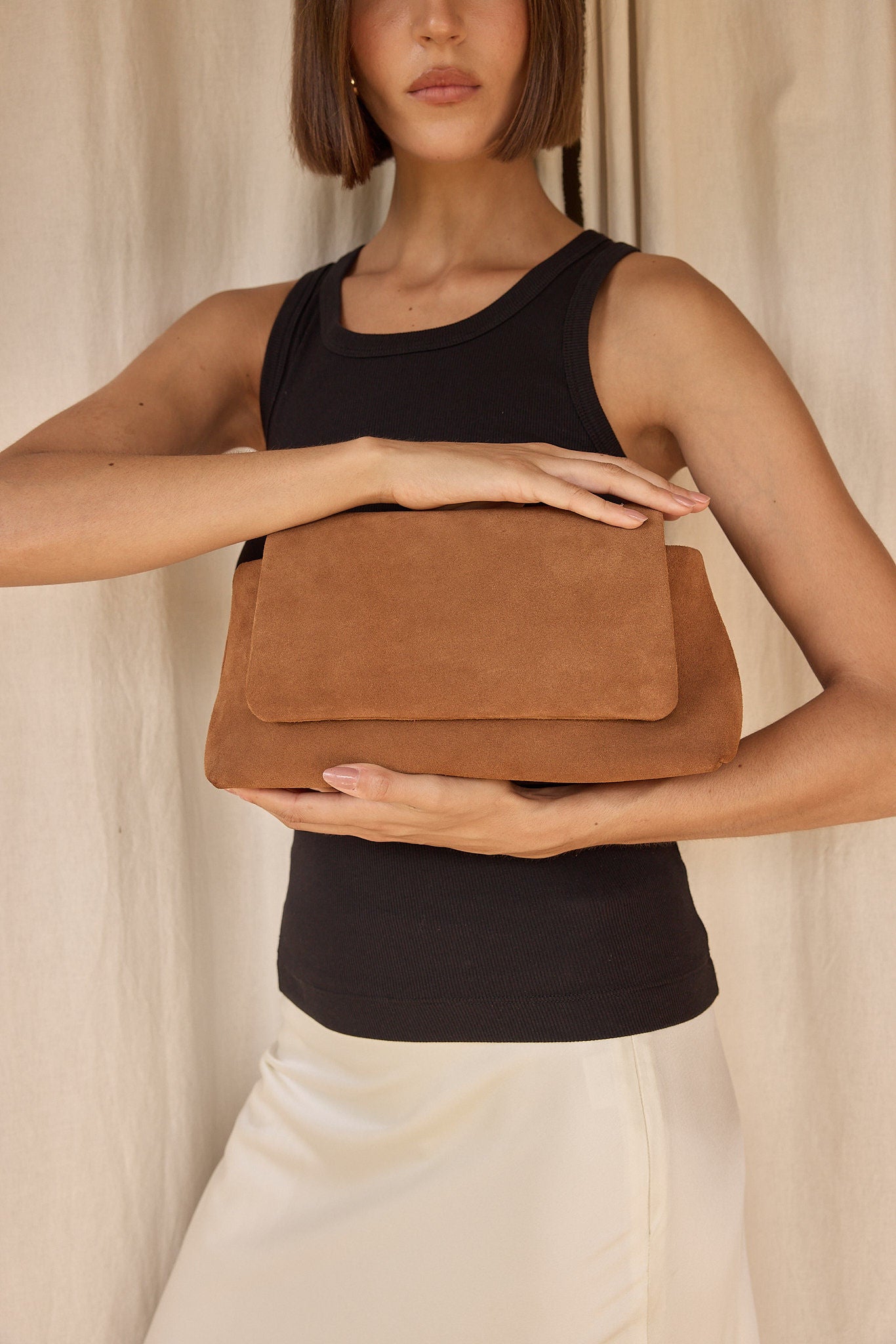 Celeste Cognac Clutch Crossbody Bag