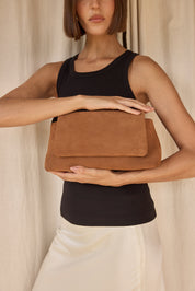 Celeste Cognac Clutch Crossbody Bag