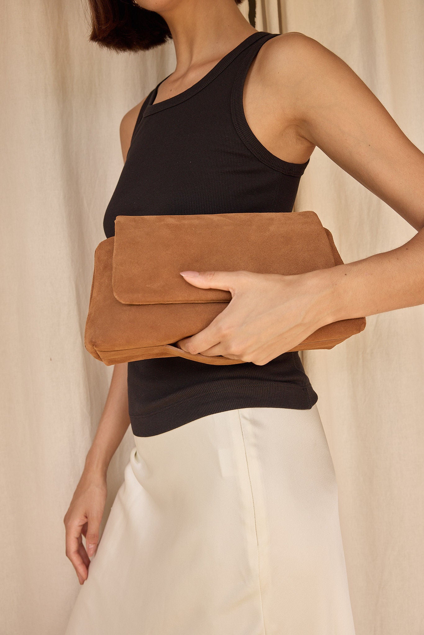Celeste Cognac Clutch Crossbody Bag