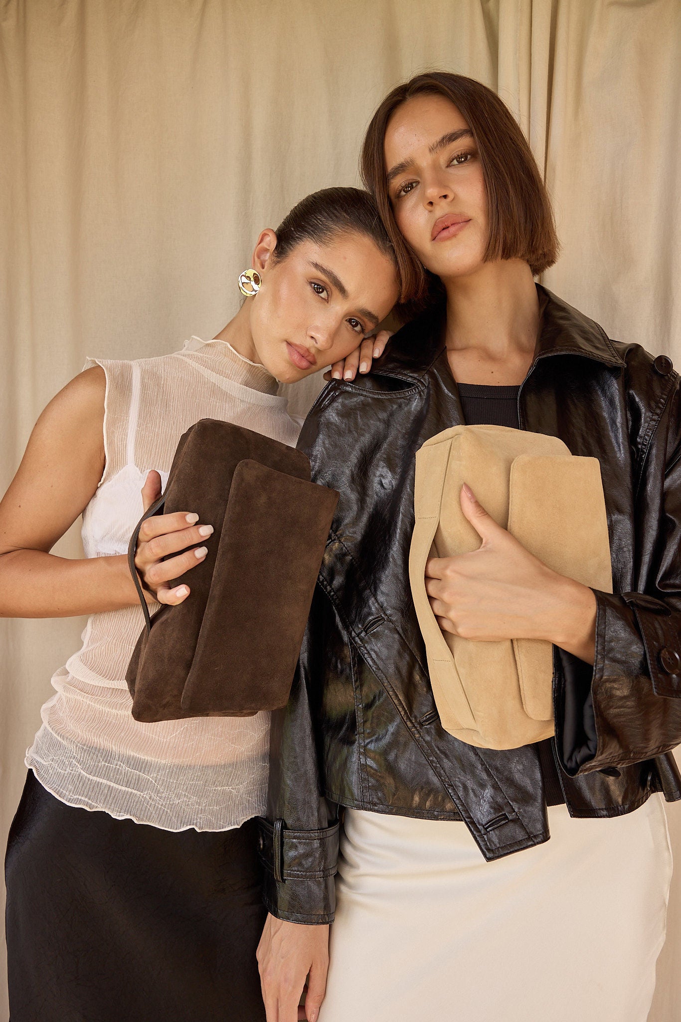 Celeste Latte Clutch Crossbody Bag