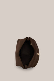 Sloane Dark Chocolate Suede Crossbody Clutch