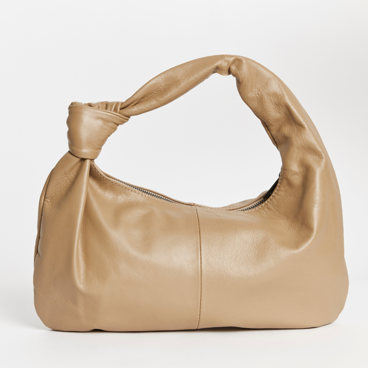 Womens Crescent Shoulder - Leather Shoulder Bag Vanilla/Latte/Tan