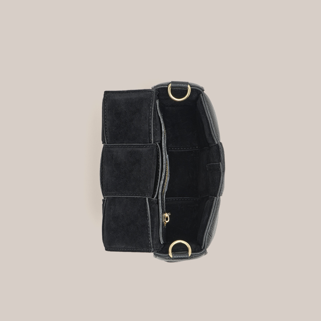 Margot Black Leather Woven Bag - Slightly Imperfect – VESTIRSI display picture 3