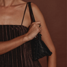 Daniella Black Triangular Woven Shoulder Bag - VESTIRSI