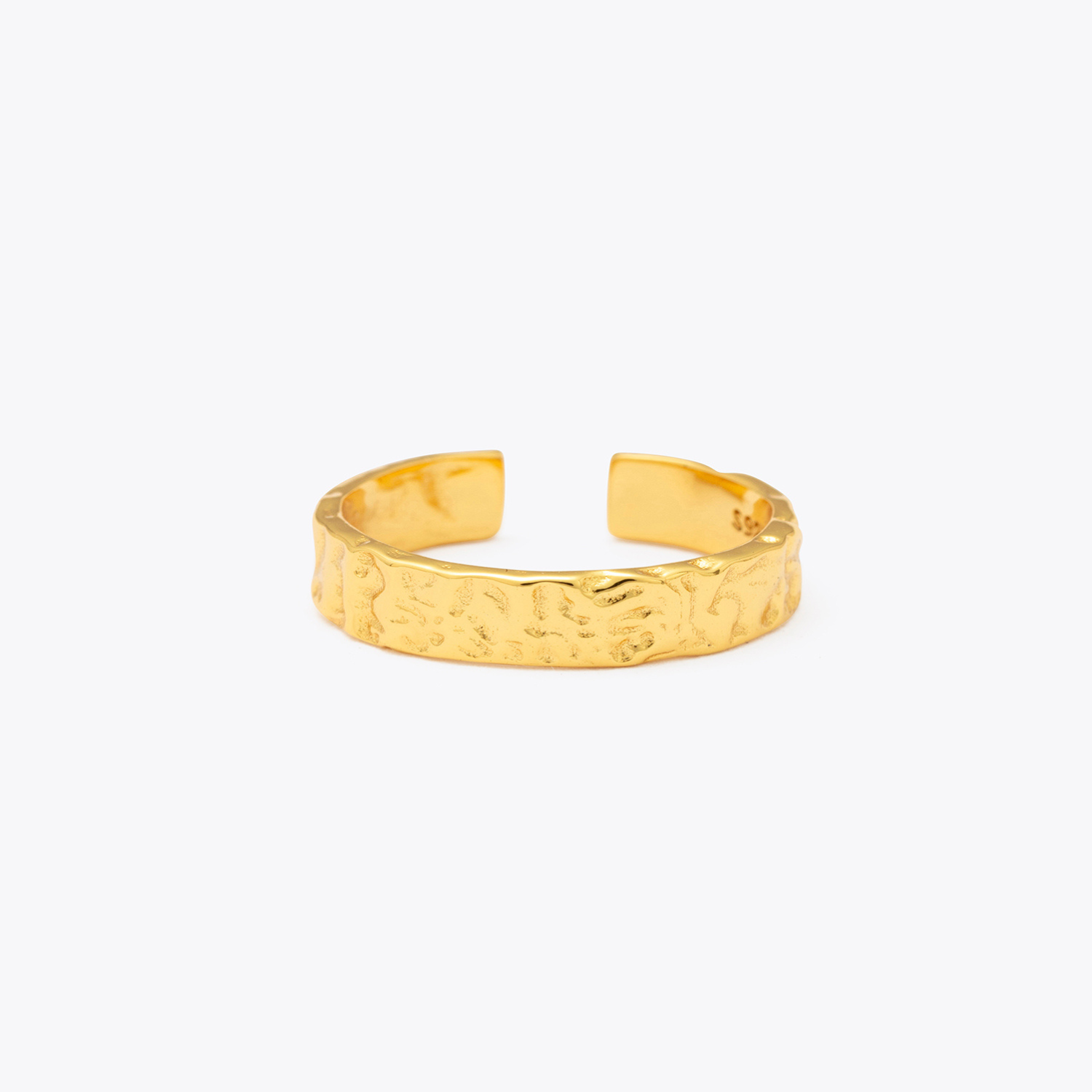 18K Gold Vermeil Flat Textured Ring - VESTIRSI