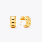 18K Gold Vermeil Baguette Half Hoop Earrings - VESTIRSI