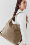 Bella XL Taupe 2-in-1 Convertible Backpack Tote - VESTIRSI