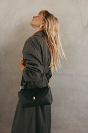 Sloane Black Leather Crossbody Clutch
