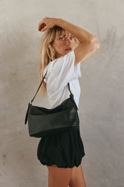 Eden Black Leather Shoulder Bag - Slightly Imperfect