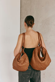 Mini Woven Bella Dark Chocolate 2-in-1 Convertible Backpack Tote