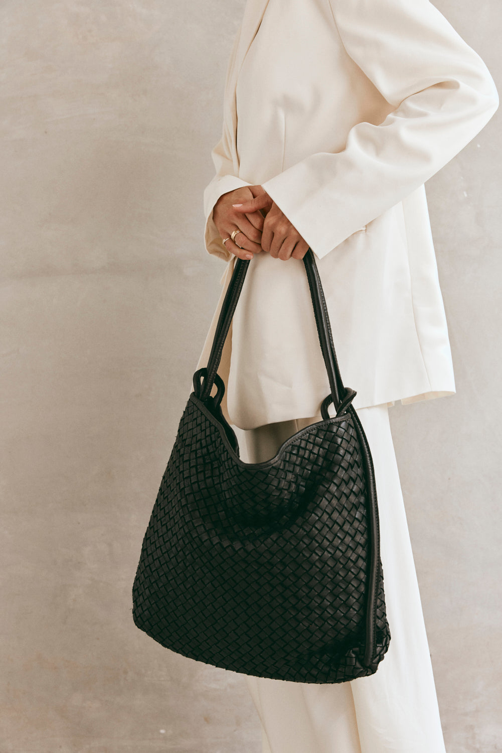 Pre-Order: Woven Bella Black 2-in-1 Convertible Backpack Tote