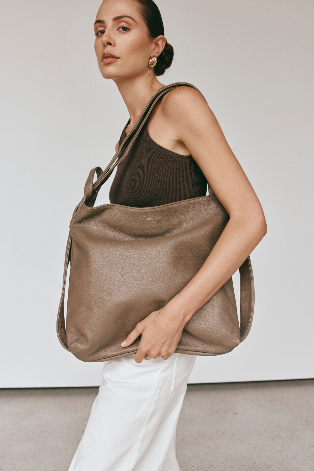 Bella Taupe 2-in-1 Convertible Backpack Tote