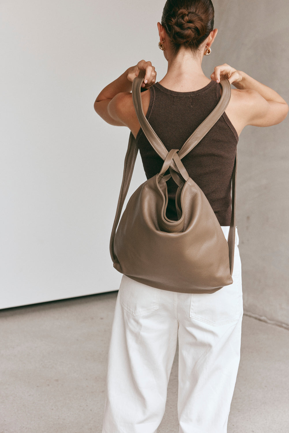 Bella Taupe 2-in-1 Convertible Backpack Tote