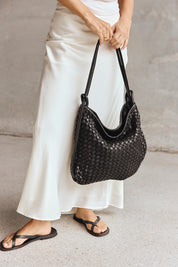 Woven Bella Black 2-in-1 Convertible Backpack Tote - Slightly Imperfect