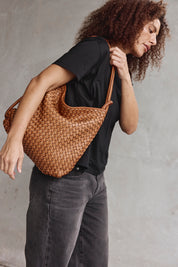 Woven Bella Tan 2-in-1 Convertible Backpack Tote - Slightly Imperfect