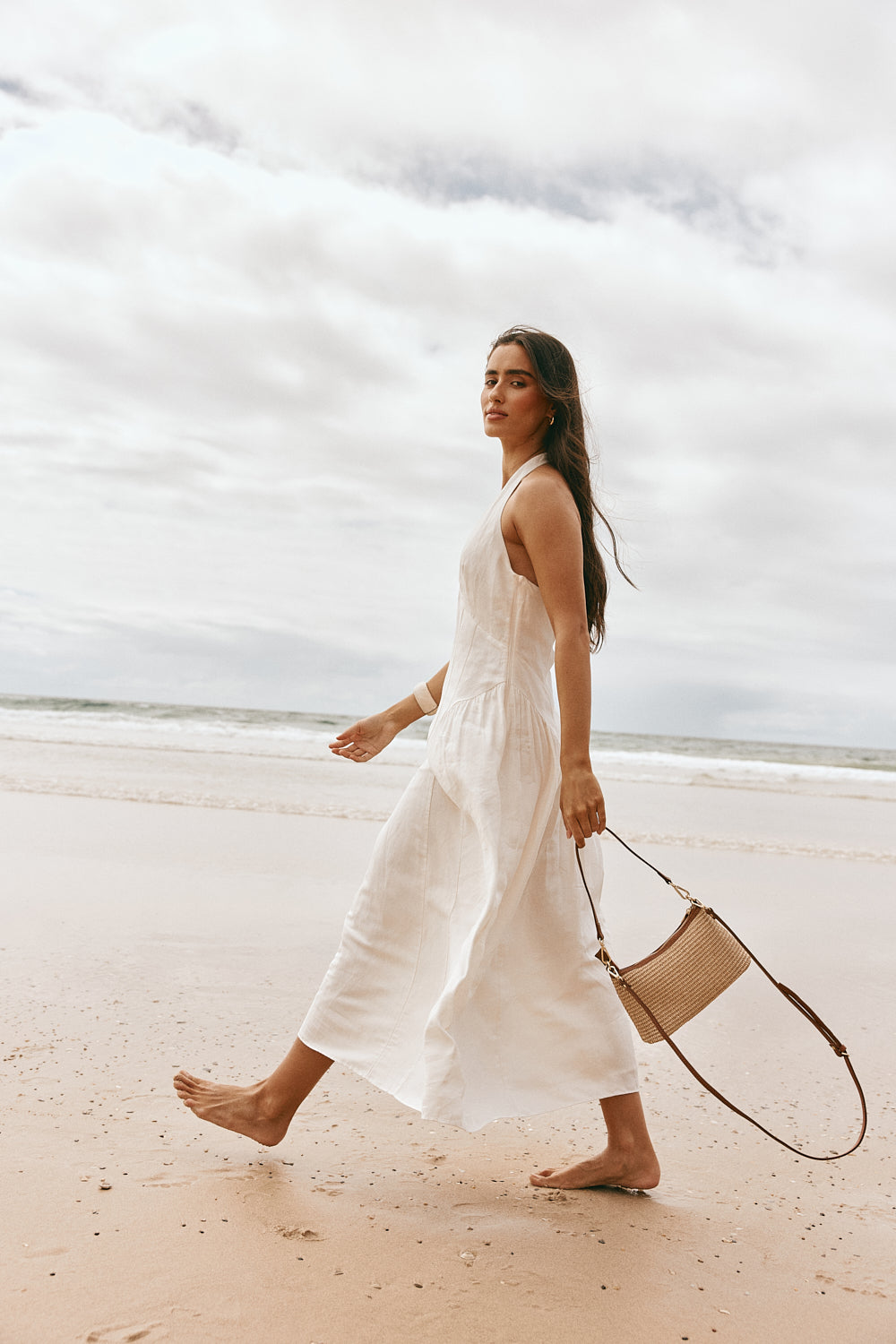 Ashley Tan Raffia Crossbody Bag