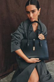 Ava Structured Leather Tote