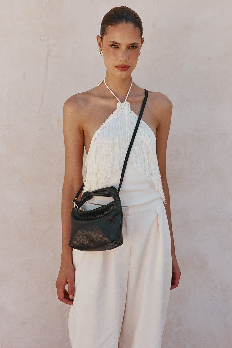 Jess Mini Leather Pouch Black