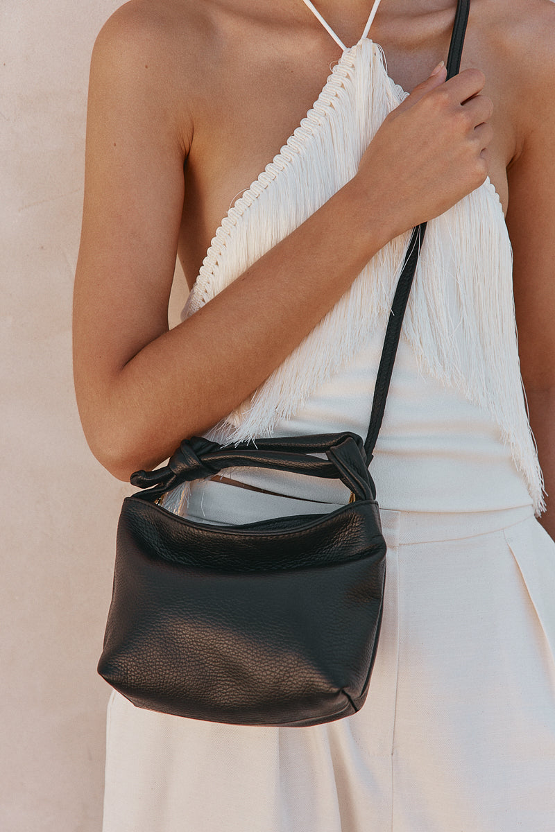 Jess Mini Leather Pouch Black