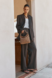 Jess Suede Pouch Brown