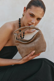 Jess Mini Suede Pouch Brown