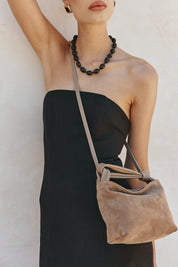 Jess Mini Suede Pouch Brown