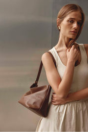 Eden Mocha Leather Shoulder Bag