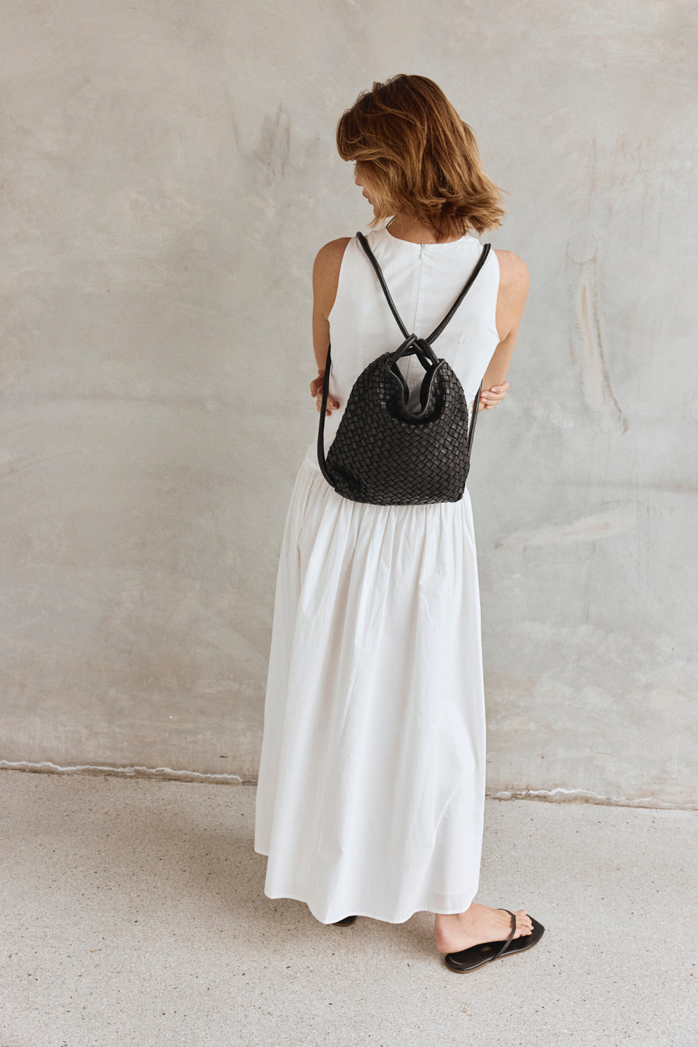 Mini Woven Bella Black 2-in-1 Convertible Backpack Tote - Slightly Imperfect
