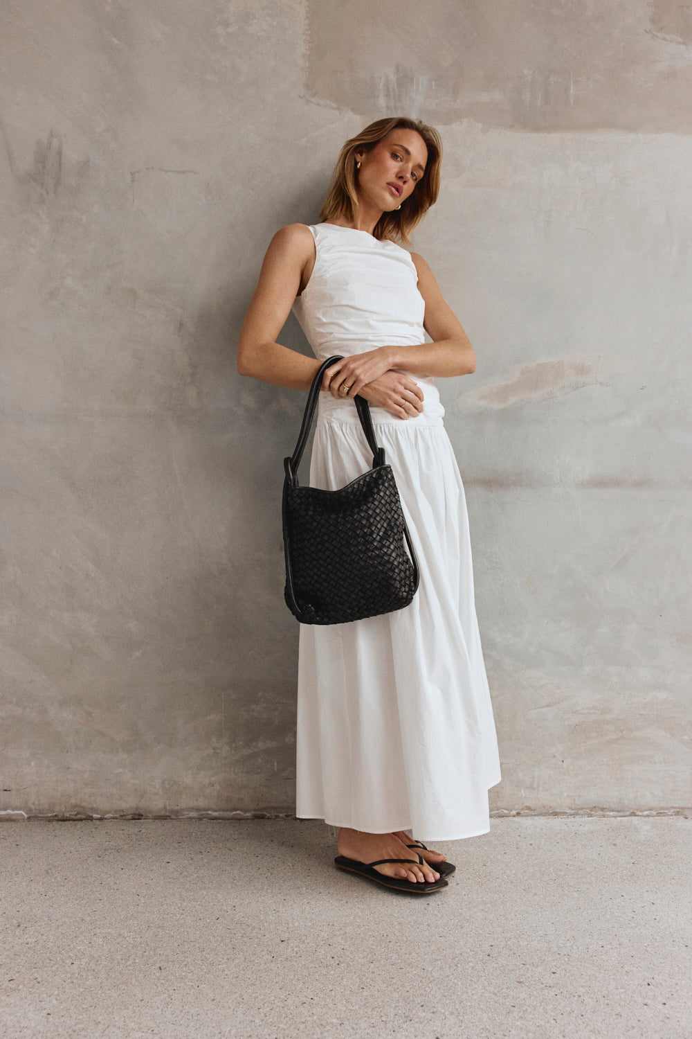 Mini Woven Bella Black 2-in-1 Convertible Backpack Tote - Slightly Imperfect
