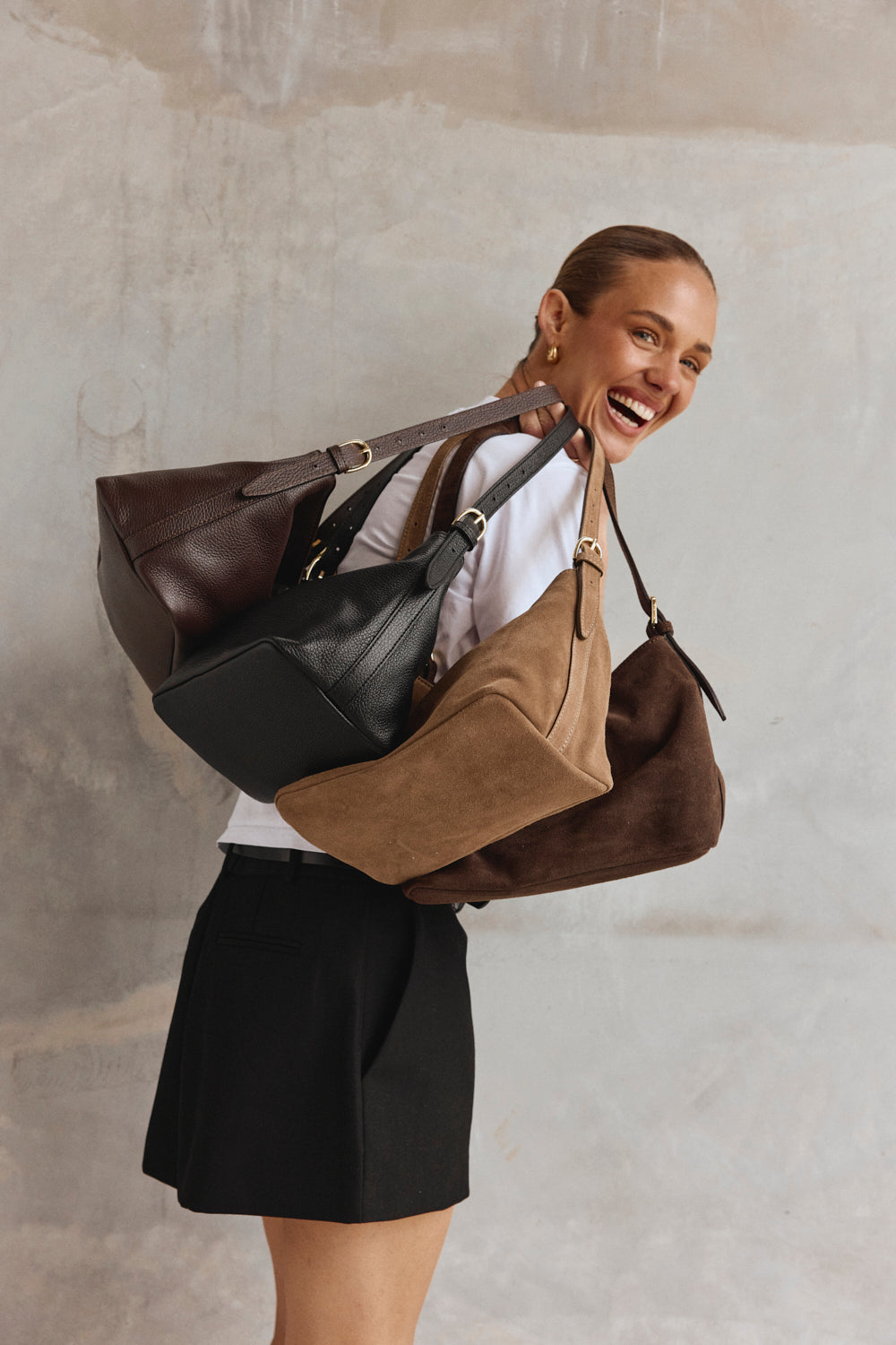 Eden Dark Chocolate Suede Shoulder Bag – VESTIRSI