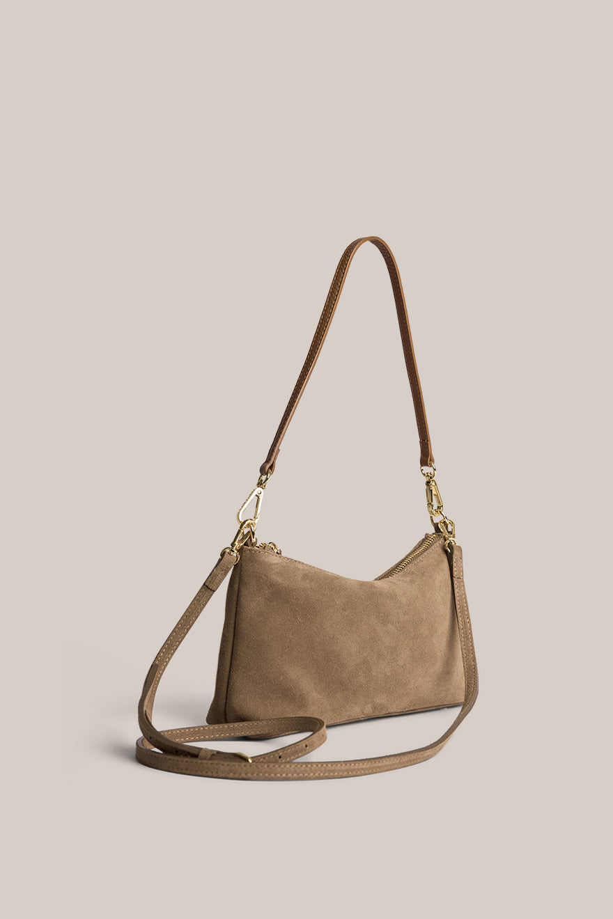 Ashley Brown Suede Crossbody Bag