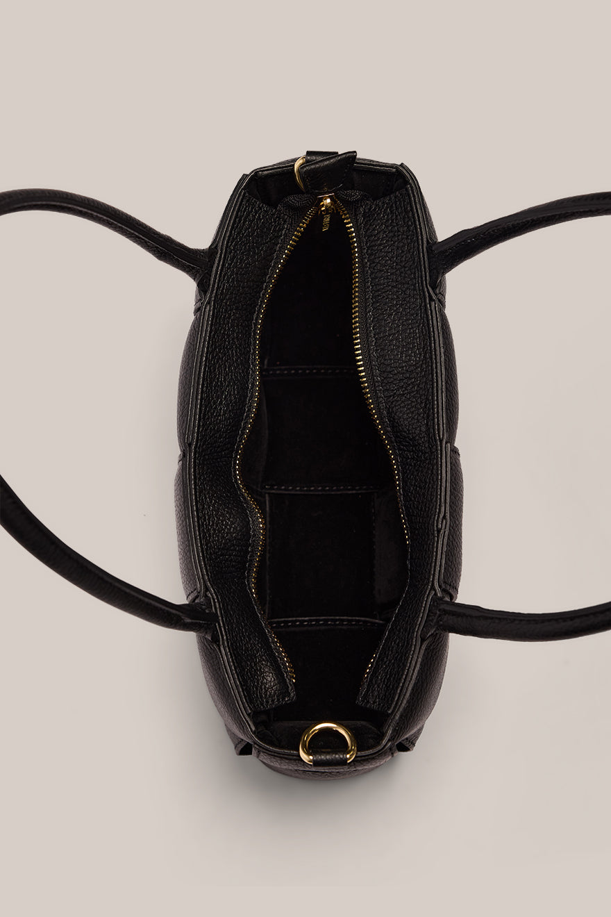 Margot Black Woven Baguette