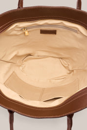 Jamie Chocolate Leather Tote
