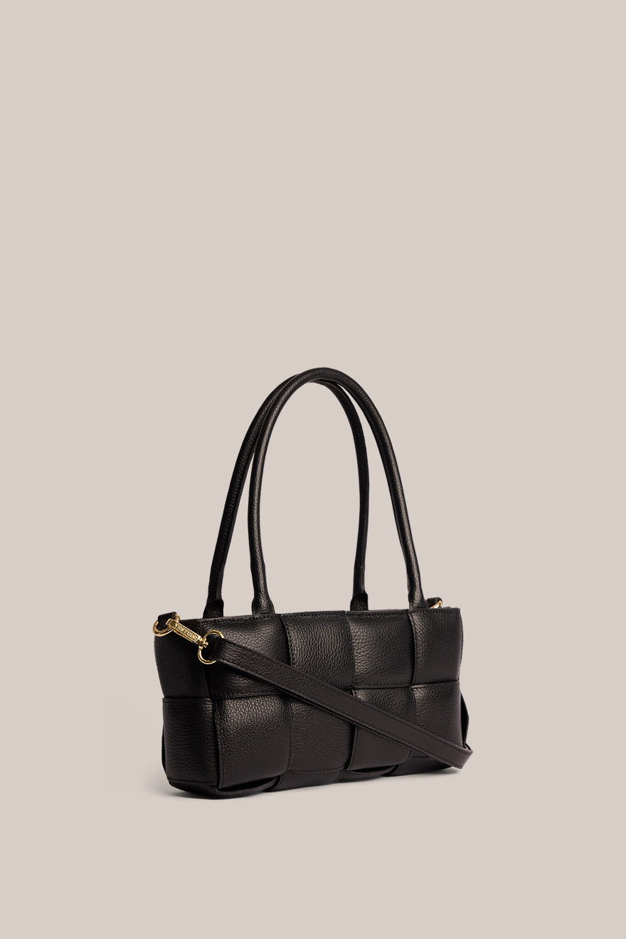 Margot Black Woven Baguette