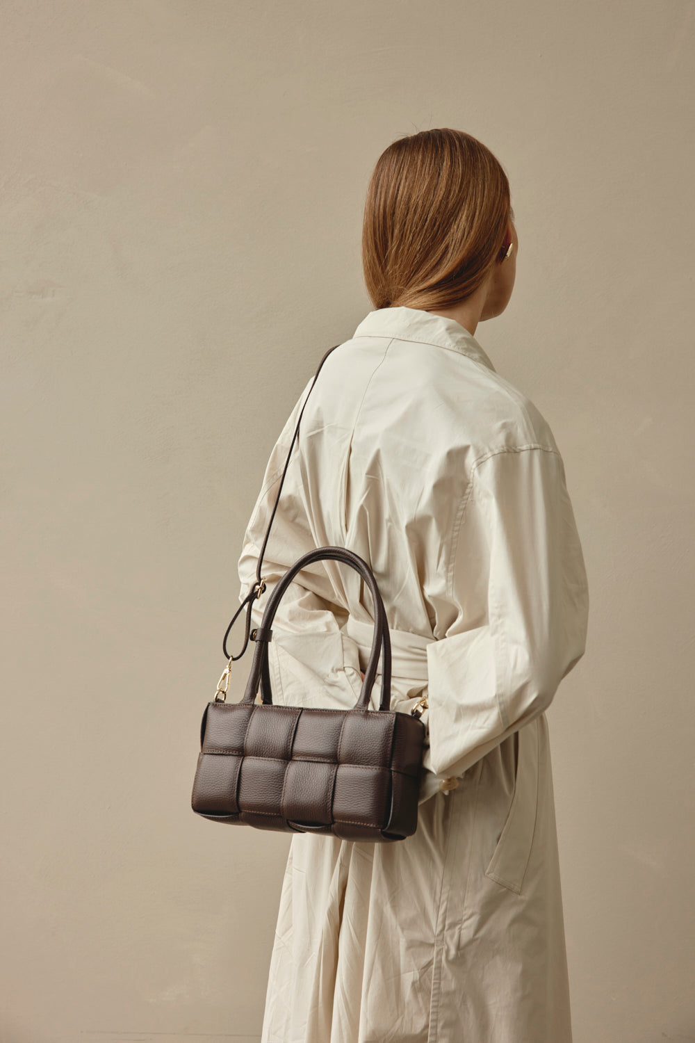 Margot Dark Chocolate Woven Baguette