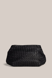 Piper Woven Black Clutch