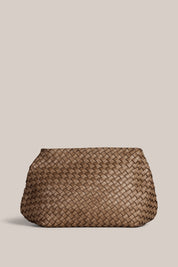 Piper Woven Taupe Clutch