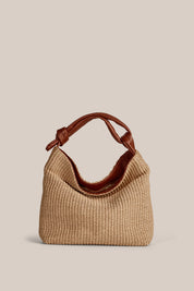 Jess Large Tan Raffia Pouch