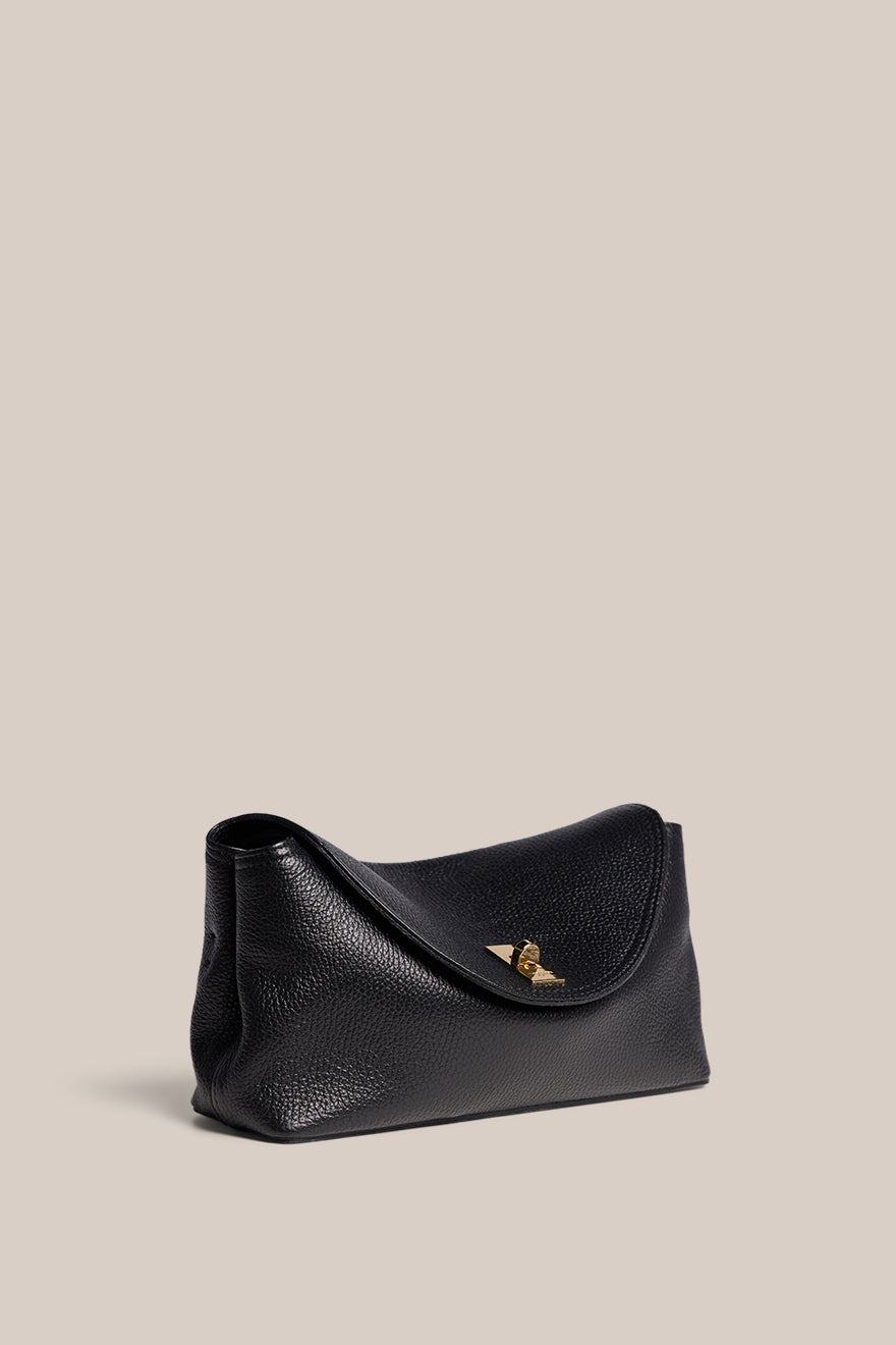 Sloane Black Leather Crossbody Clutch