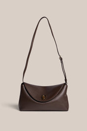 Sloane Dark Chocolate Leather Crossbody Clutch