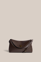 Sloane Dark Chocolate Leather Crossbody Clutch