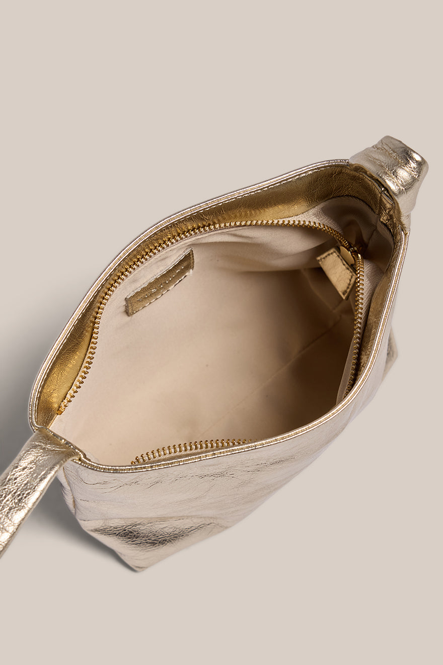 Jess Gold Leather Pouch