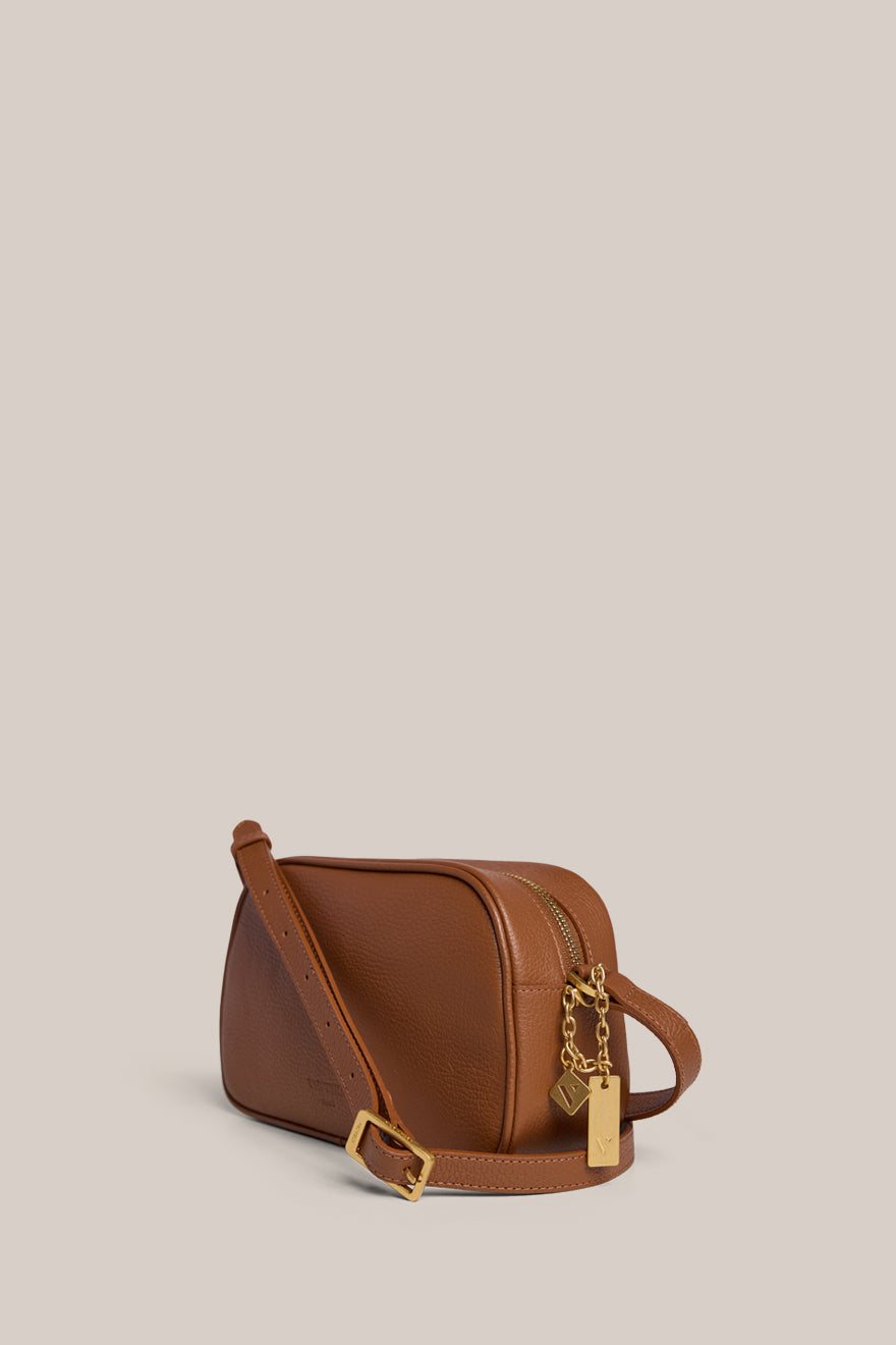 Vera Cognac Camera Crossbody Bag