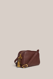 Vera Mahogany Camera Crossbody Bag