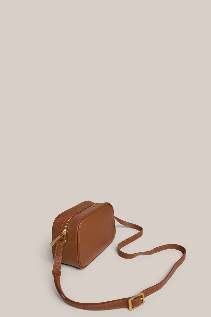 Vera Cognac Camera Crossbody Bag